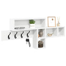 vidaXL Fali Kabáthorog polcokkal Fehér 100 x 12 x 43,5 cm Faanyag