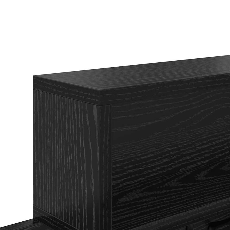 vidaXL Fali Kabáthorog Musta tammi 100 x 12 x 43.5 cm Faanyag