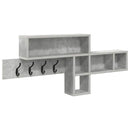 vidaXL Fali Kabáthorog Beton Szürke 100 x 12 x 43,5 cm Faanyag