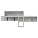 vidaXL Fali Kabáthorog Beton Szürke 100 x 12 x 43,5 cm Faanyag