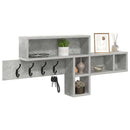 vidaXL Fali Kabáthorog Beton Szürke 100 x 12 x 43,5 cm Faanyag
