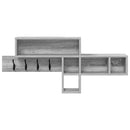 vidaXL Fali Kabáthorog Szürke sonoma 100 x 12 x 43.5 cm Faanyag