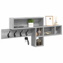 vidaXL Fali Kabáthorog Szürke Sonoma 100 x 12 x 43,5 cm Faanyag