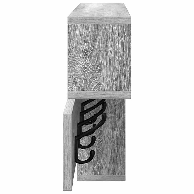 vidaXL Fali Kabáthorog Szürke sonoma 100 x 12 x 43.5 cm Faanyag