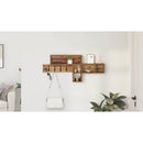 vidaXL Fali Kabáthorog polcokkal Öreg fa 100 x 12 x 43,5 cm Faanyag