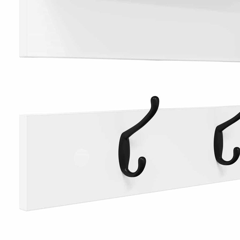 vidaXL Fali Kabáthorog polcokkal Fehér 90 x 15 x 36 cm Faanyag