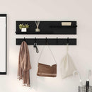 vidaXL Fali Kabáthorog polcokkal Fekete tölgy 90 x 15 x 36 cm Faanyag