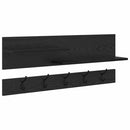 vidaXL Fali Kabáthorog polcokkal Fekete tölgy 90 x 15 x 36 cm Faanyag