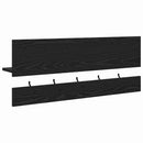vidaXL Fali Kabáthorog polcokkal Fekete tölgy 90 x 15 x 36 cm Faanyag