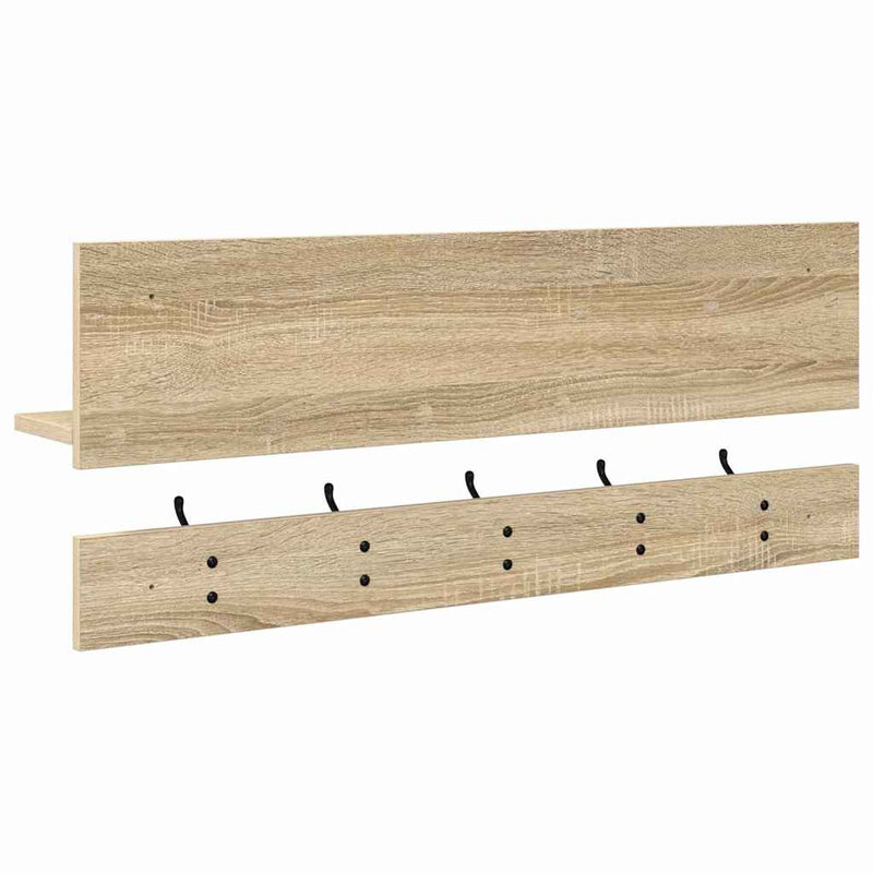 vidaXL Fali Kabáthorog polcokkal sonoma tölgy 90 x 15 x 36 cm Faanyag