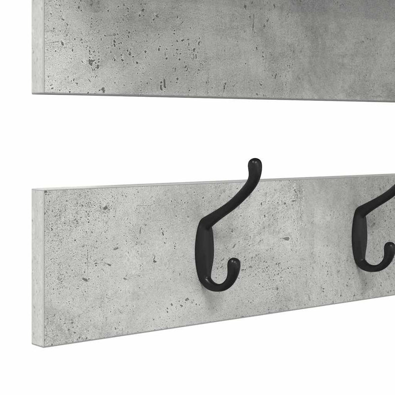 vidaXL Fali Kabáthorog polcokkal Beton szürke 90 x 15 x 36 cm Faanyag