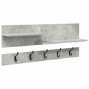 vidaXL Fali Kabáthorog polcokkal Beton Szürke 90 x 15 x 36 cm Faanyag