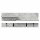 vidaXL Fali Kabáthorog polcokkal Beton Szürke 90 x 15 x 36 cm Faanyag