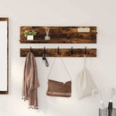 vidaXL Fali Kabáthorog polcokkal Füstölt tölgy 90 x 15 x 36 cm Faanyag