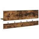 vidaXL Fali Kabáthorog polcokkal Füstölt tölgy 90 x 15 x 36 cm Faanyag