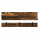 vidaXL Fali Kabáthorog polcokkal Füstölt tölgy 90 x 15 x 36 cm Faanyag