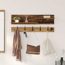 vidaXL Fali Kabáthorog polcokkal Öreg fa 90 x 15 x 36 cm Faanyag