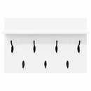 vidaXL Fali Kabáthorog polcokkal Fehér 60 x 40 x 12 cm Faanyag