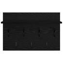 vidaXL Fali Kabáthorog polcokkal Musta tammi 60 x 40 x 12 cm Faanyag