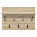 vidaXL Fali Kabáthorog polcokkal sonoma tölgy 60 x 40 x 12 cm Faanyag