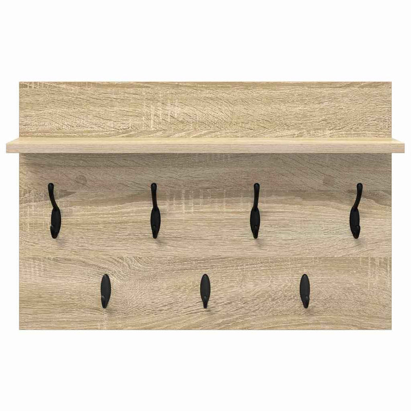 vidaXL Fali Kabáthorog polcokkal sonoma tölgy 60 x 40 x 12 cm Faanyag