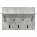 vidaXL Fali Kabáthorog polcokkal Beton Szürke 60 x 40 x 12 cm Faanyag