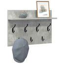 vidaXL Fali Kabáthorog polcokkal Beton Szürke 60 x 40 x 12 cm Faanyag
