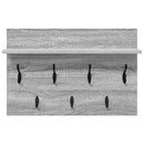 vidaXL Fali Kabáthorog polcokkal Szürke sonoma 60 x 40 x 12 cm Faanyag