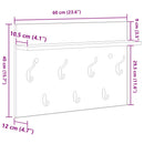 vidaXL Fali Kabáthorog polcokkal Szürke sonoma 60 x 40 x 12 cm Faanyag