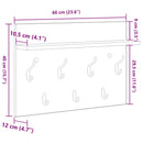 vidaXL Fali Kabáthorog polcokkal Szürke Sonoma 60 x 40 x 12 cm Faanyag