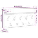 vidaXL Fali Kabáthorog polcokkal Fehér 80 x 40 x 12 cm Faanyag