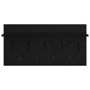 vidaXL Fali Kabáthorog polcokkal Musta tammi 80 x 40 x 12 cm Faanyag