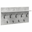 vidaXL Fali Kabáthorog polcokkal Beton Szürke 80 x 40 x 12 cm Faanyag