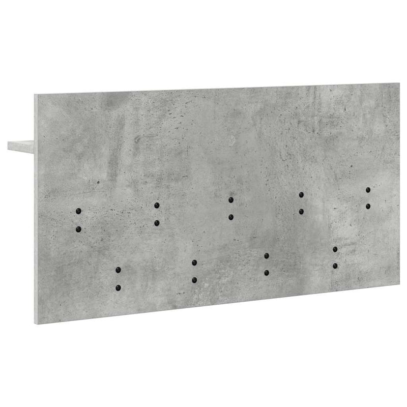 vidaXL Fali Kabáthorog polcokkal Beton szürke 80 x 40 x 12 cm Faanyag