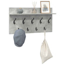 vidaXL Fali Kabáthorog polcokkal Beton Szürke 80 x 40 x 12 cm Faanyag