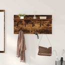 vidaXL Fali Kabáthorog polcokkal Füstölt tölgy 80 x 40 x 12 cm Faanyag