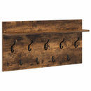 vidaXL Fali Kabáthorog polcokkal Füstölt tölgy 80 x 40 x 12 cm Faanyag