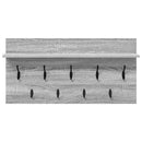 vidaXL Fali Kabáthorog polcokkal Szürke sonoma 80 x 40 x 12 cm Faanyag