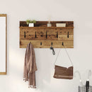 vidaXL Fali Kabáthorog polcokkal Öreg fa 80 x 40 x 12 cm Faanyag