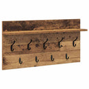 vidaXL Fali Kabáthorog polcokkal Öreg fa 80 x 40 x 12 cm Faanyag