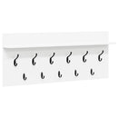 vidaXL Fali Kabáthorog polcokkal Fehér 100 x 40 x 12 cm Faanyag