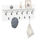 vidaXL Fali Kabáthorog polcokkal Fehér 100 x 40 x 12 cm Faanyag