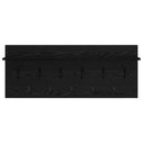 vidaXL Fali Kabáthorog polcokkal Falra szerelhető Musta tammi Faanyag