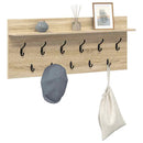 vidaXL Fali Kabáthorog polcokkal Sonoma tölgy 100 x 40 x 12 cm Faanyag