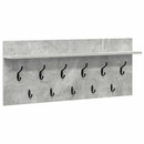 vidaXL Fali Kabáthorog polcokkal Beton Szürke 100 x 40 x 12 cm Faanyag