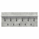 vidaXL Fali Kabáthorog polcokkal Beton Szürke 100 x 40 x 12 cm Faanyag