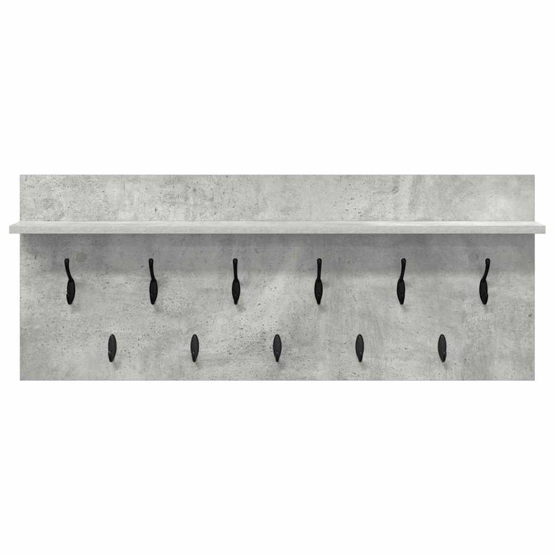 vidaXL Fali Kabáthorog polcokkal Falra szerelhető Beton szürke Faanyag