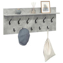vidaXL Fali Kabáthorog polcokkal Beton Szürke 100 x 40 x 12 cm Faanyag