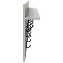 vidaXL Fali Kabáthorog polcokkal Beton Szürke 100 x 40 x 12 cm Faanyag