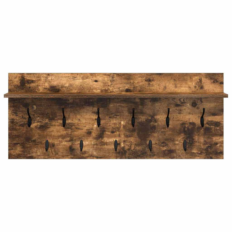 vidaXL Fali Kabáthorog polcokkal tárolóval Füstölt tölgy Faanyag